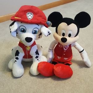 Paw patrol Marshall & Mickey mouse stuffed animal